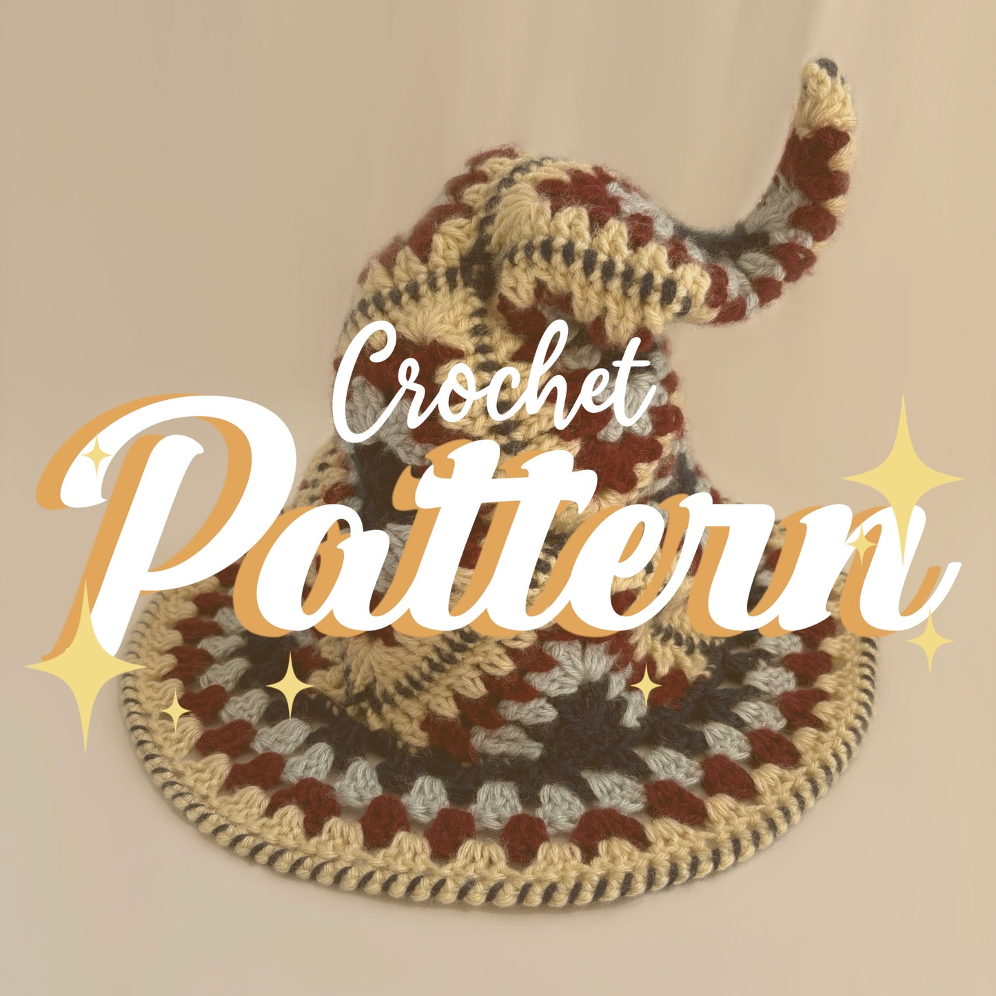CROCHET PATTERN - "Granny Square" Witch Hat
