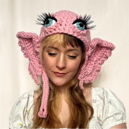 Pink Creature Crochet Balaclava
