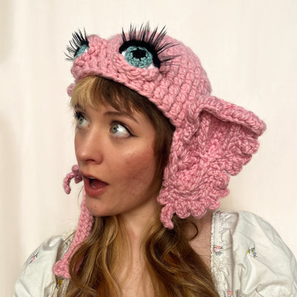 Pink Creature Crochet Balaclava