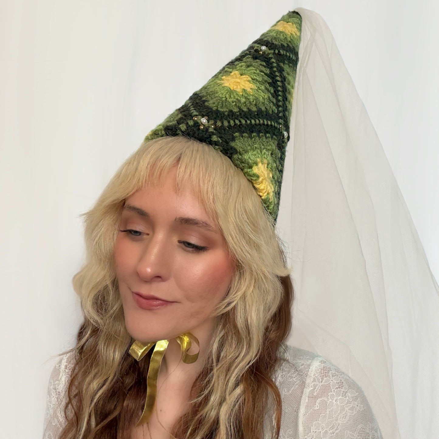 COMMISSION - Crochet "Granny Square" Hennin Hat